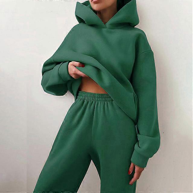Damen Trainingsanzug Casual Solid Langarm Kapuze