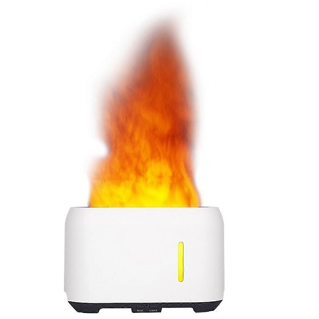 8 Colors Remote Control Flame Effect Air Humidifier Electric Aromatherapy Diffuser 200ml Eu Plug Wh