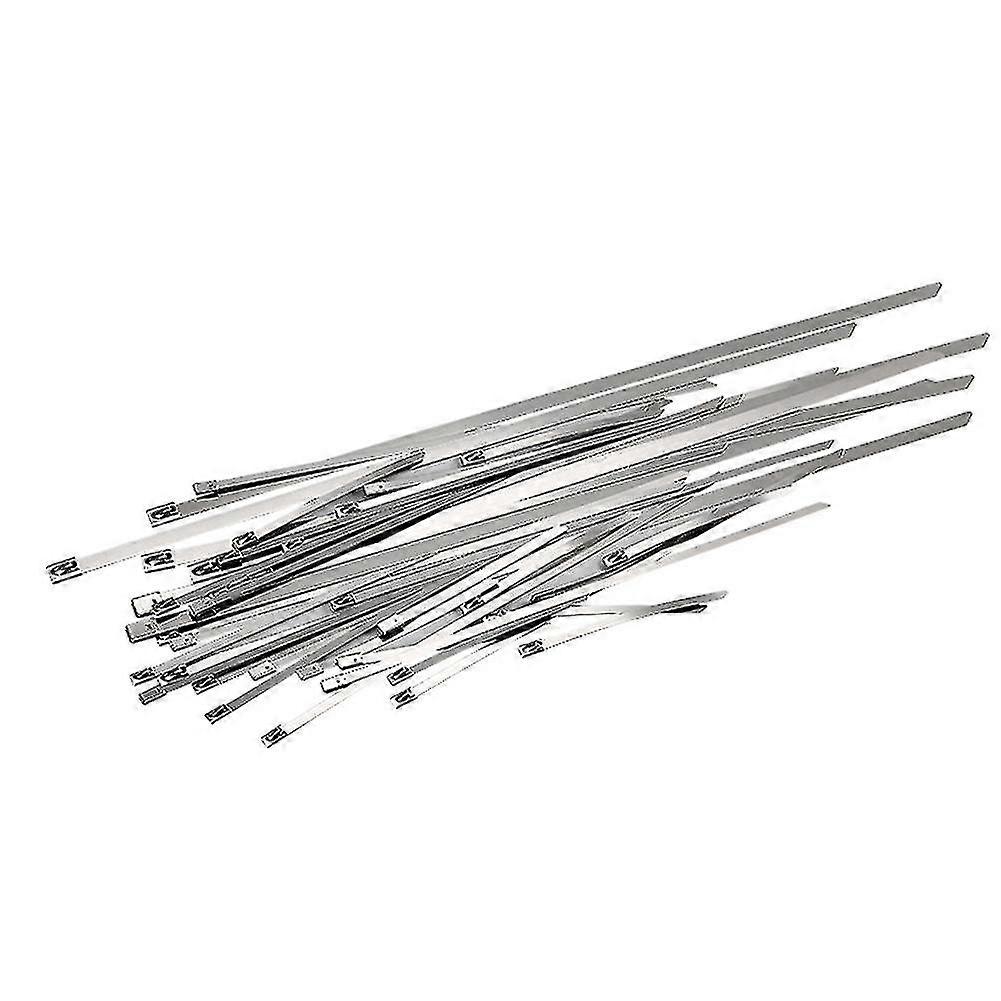 100pcs Multi-purpose Locking Cable Metal Zip Ties Self Locking 350mm