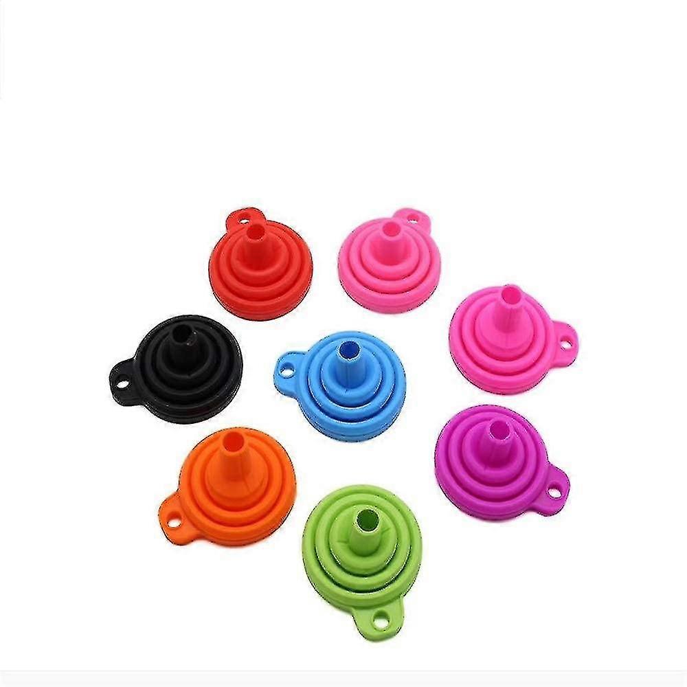 10 Foldable Funnels, Silicone Foldable Funnel For Household Kitchen Use, Rainbow