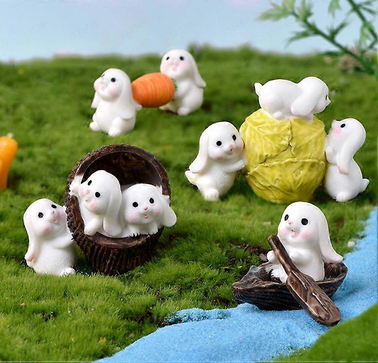 6pcs Micro Landscape Rabbit Ornaments Rabbit Diy Micro Landscape