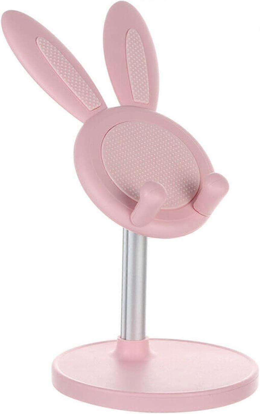 Adjustable Phone/Tablet Stand with Cute Rabbit Ears - Desktop Stand