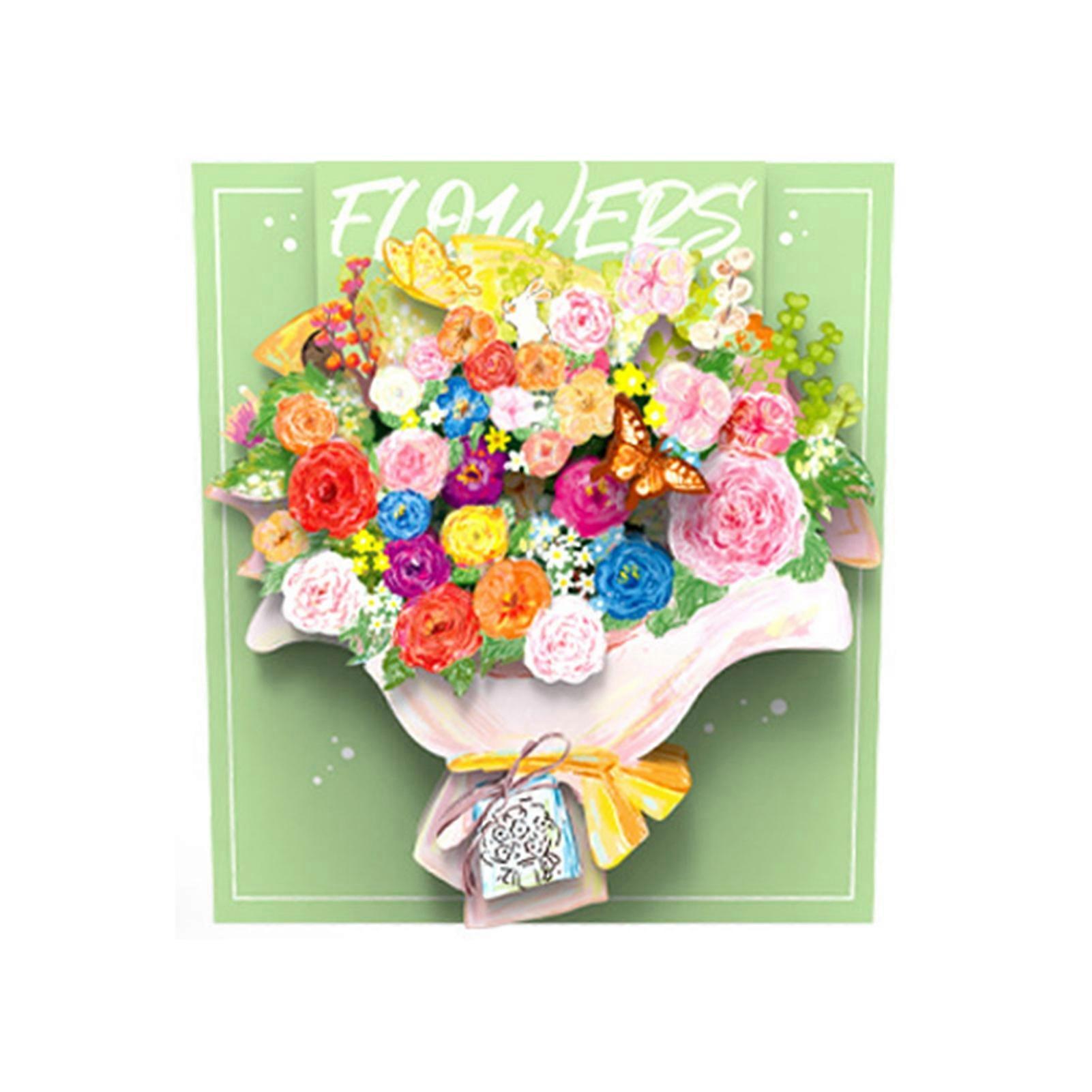 3D Flower Bouquet Decoration Layered DIY Paper Rose Tulip Carnation Sunflower Hydrangea Mother's Day Valentine's Day Christmas Birthday Gift