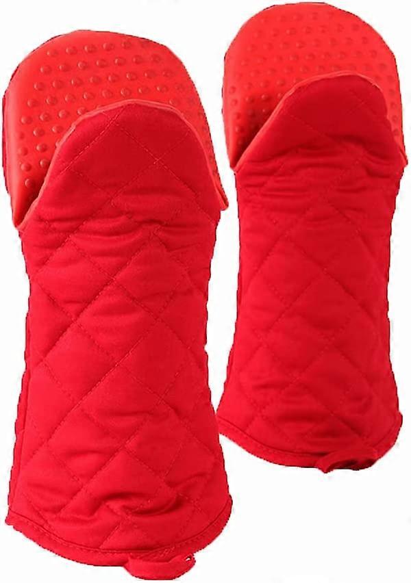 1 Pair Oven Gloves, BBQ Gloves (Red)