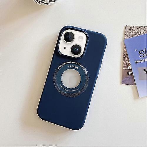 Compatible with Iphone 15 Metal Frame Silicone Magnetic Mobile Phone Case