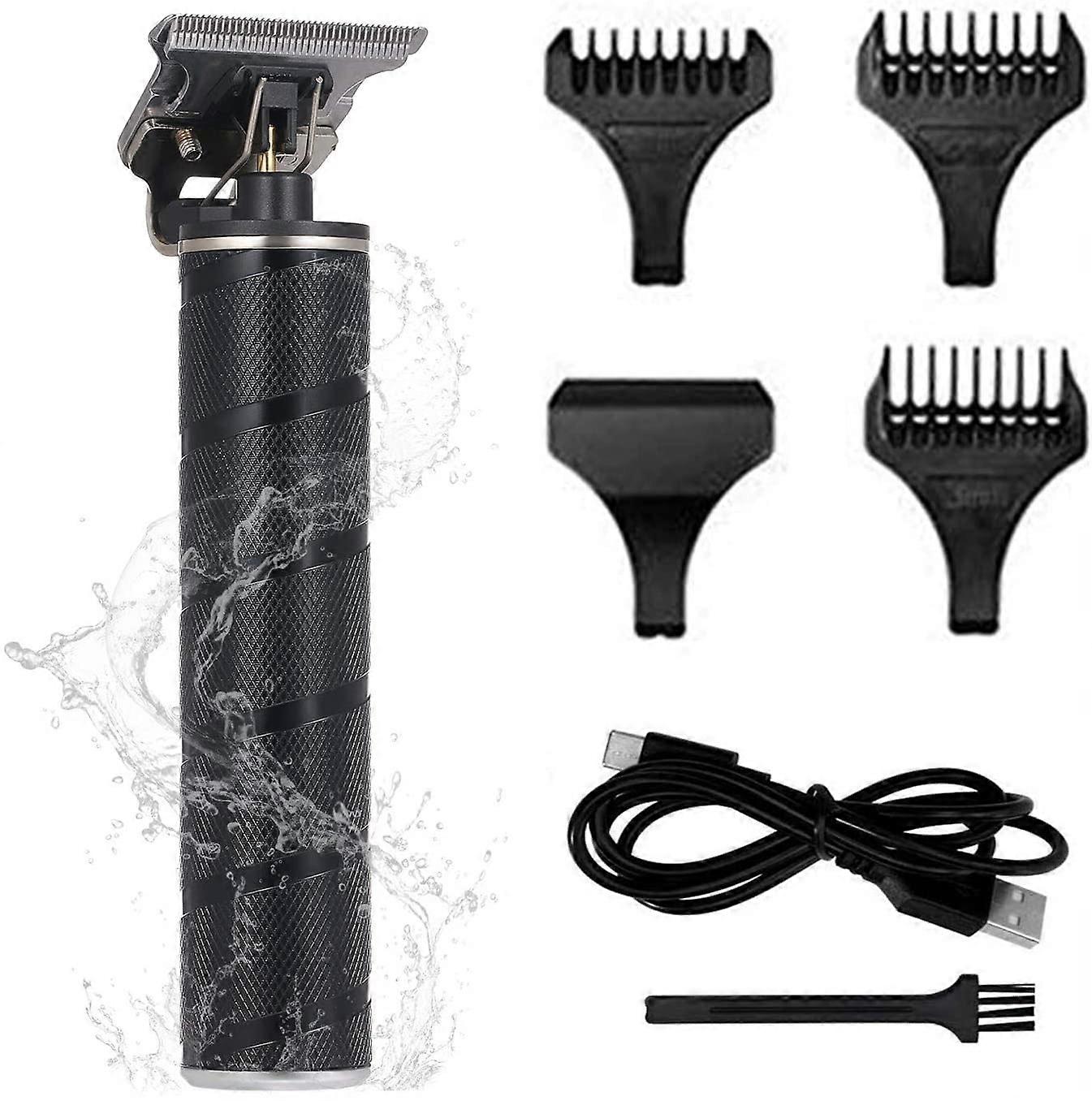 Electric men's hair clipper with LED indicator light (black)