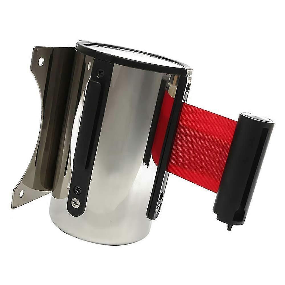 Queue Barrier Belt, 2m, Wall Mounted, Retractable, Stainless Steel Waiting Rope