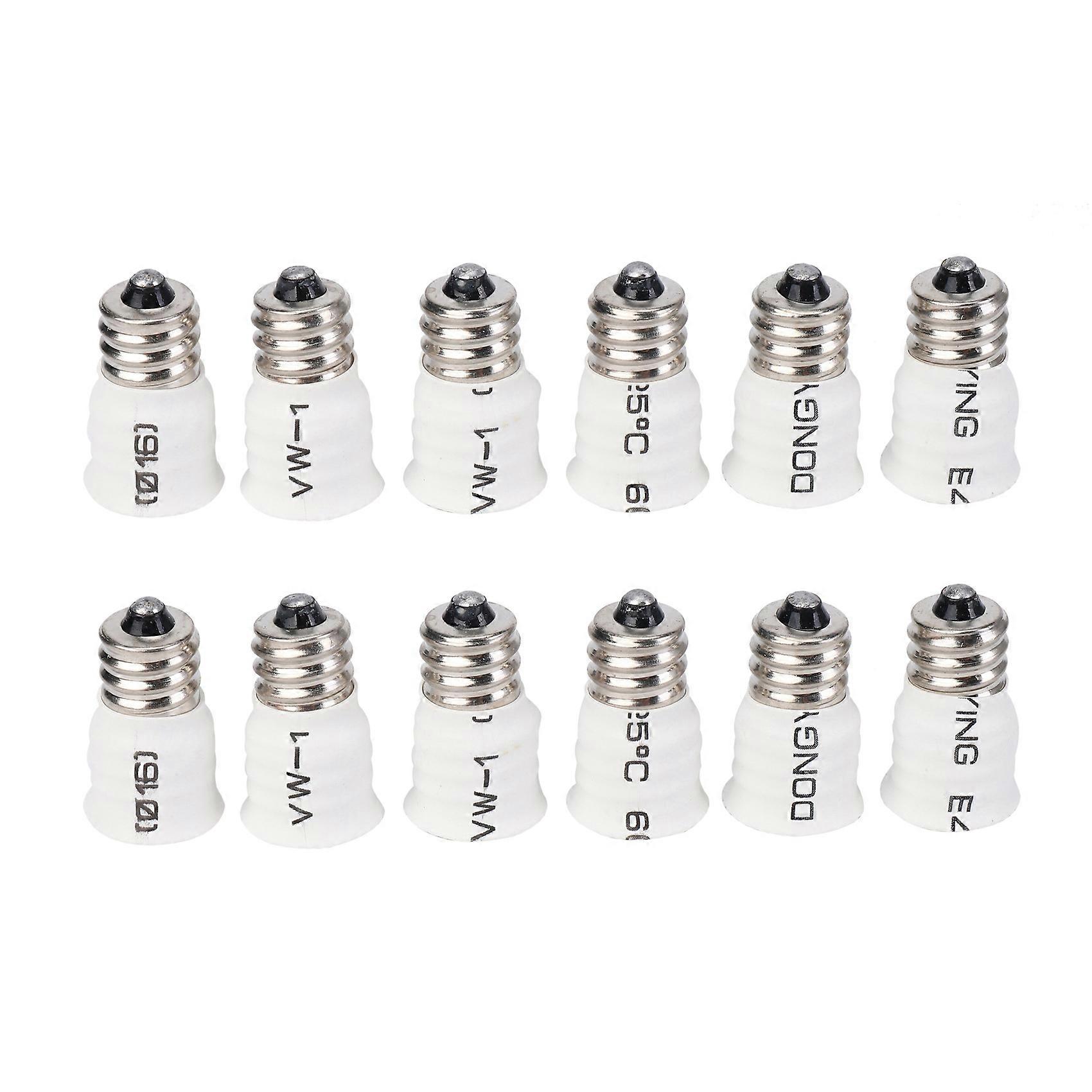 12-pack E12 till E14 Vit Glödlampa Omvandlare LED-Ljushållare Lampadapter Uttag Växlare Hög Kvalitet
