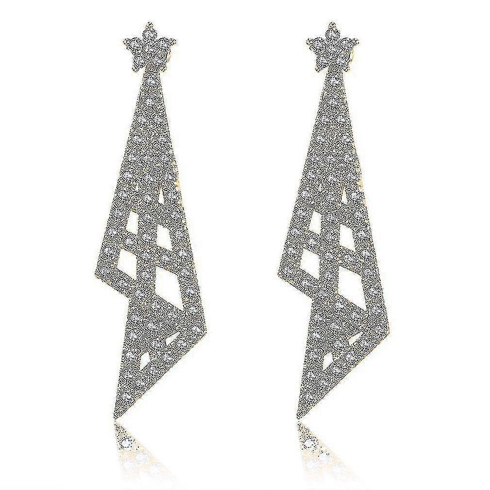 Ear Studs Shining Startassel Mesh Gold Electroplated Earrings For Wedding