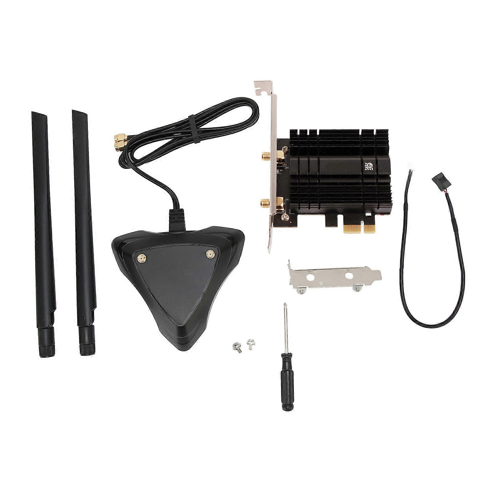 WiFi 6E PCIE WiFi Adapter 2.4GHz 5.8GHz 6GHz Triple Band 5400Mbps PCIE Wifi Card BT5.2 with 6dBi Magnetic Antenna Base