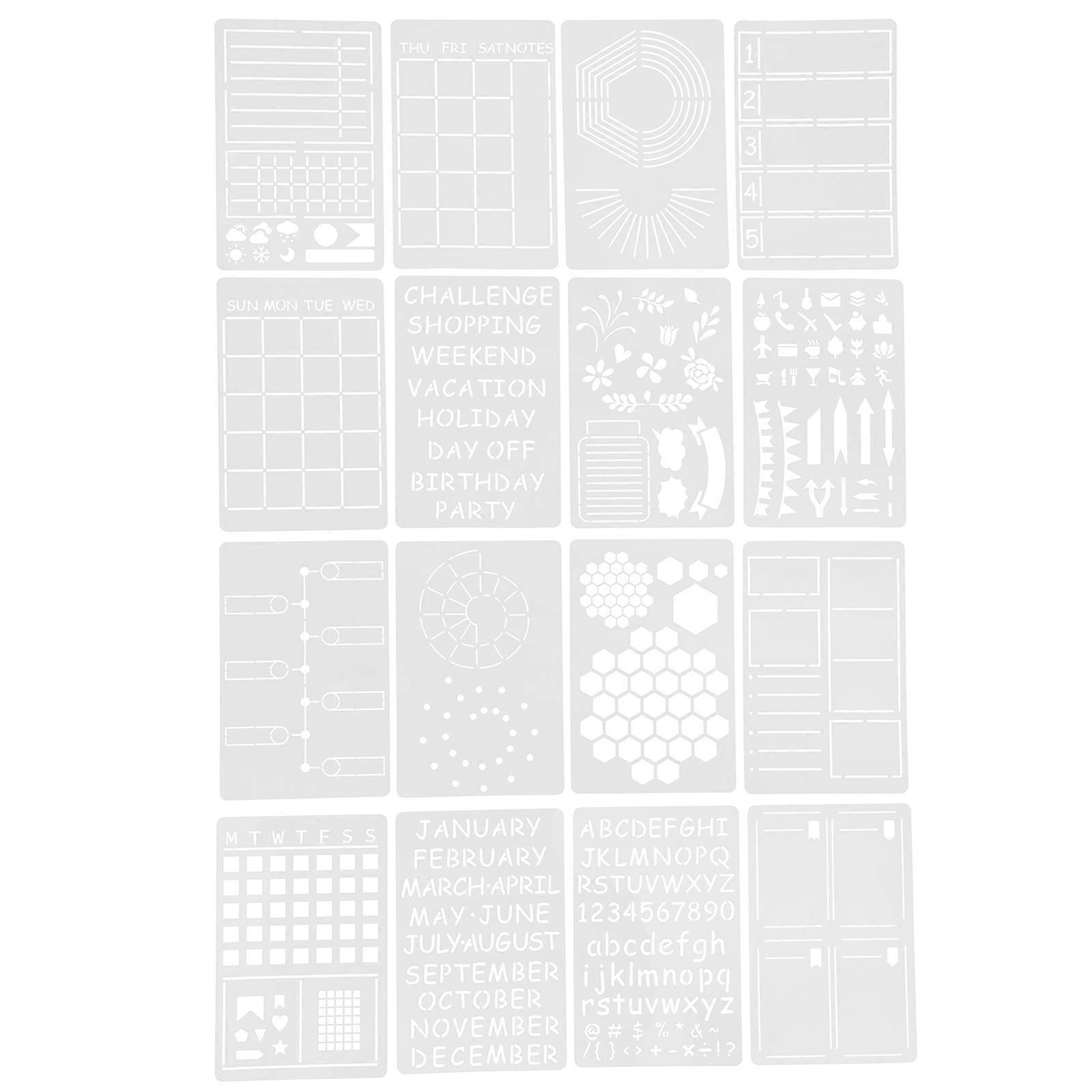 12PCSクリスマスステンシルテンプレート窓ガラス用中空描画テンプレート