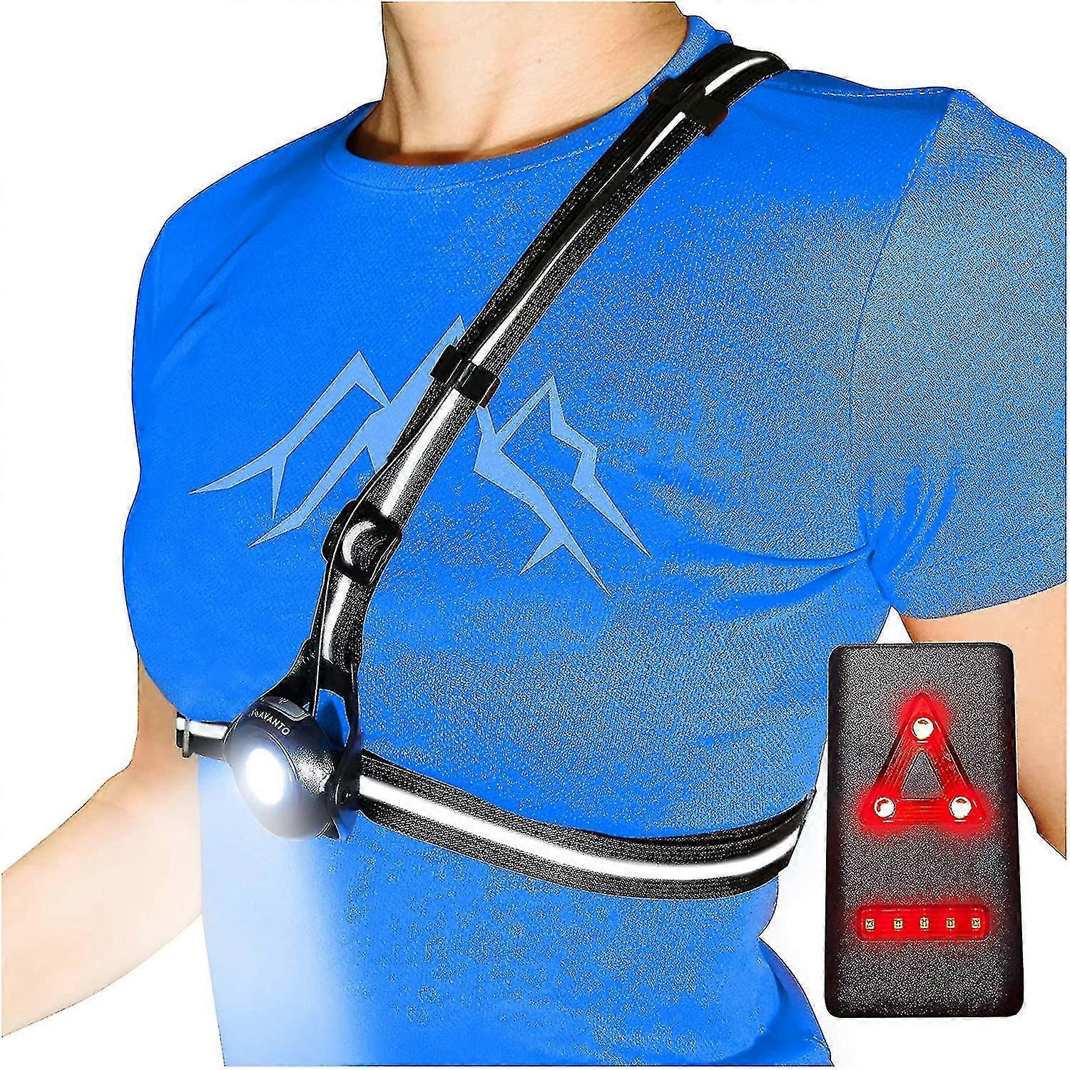USB Rechargeable Chest Running Light Adjustable Beam for Joggers Runners