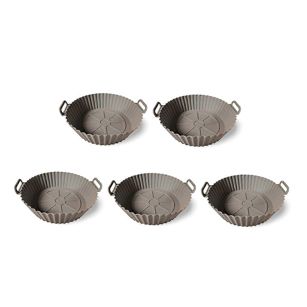 Air Frying Pan Silicone Basket for Pizza Fried Chicken Air Fryer Reusable Air Frying Pan Pad Gray