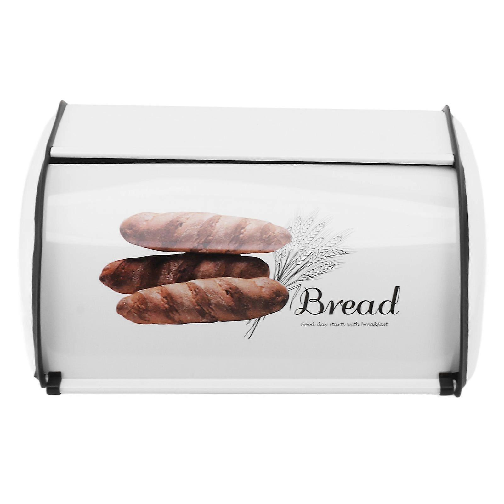 Bread Box Small Drum Shaped Pull Out Flip Lid Multifunctional Storage Iron Bread Storage Container For Kitchen