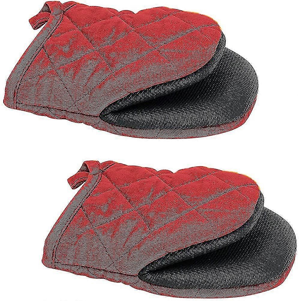 2 Pack Mini Oven Mitts Heat Resistant Non-slip Neoprene Cotton Golves