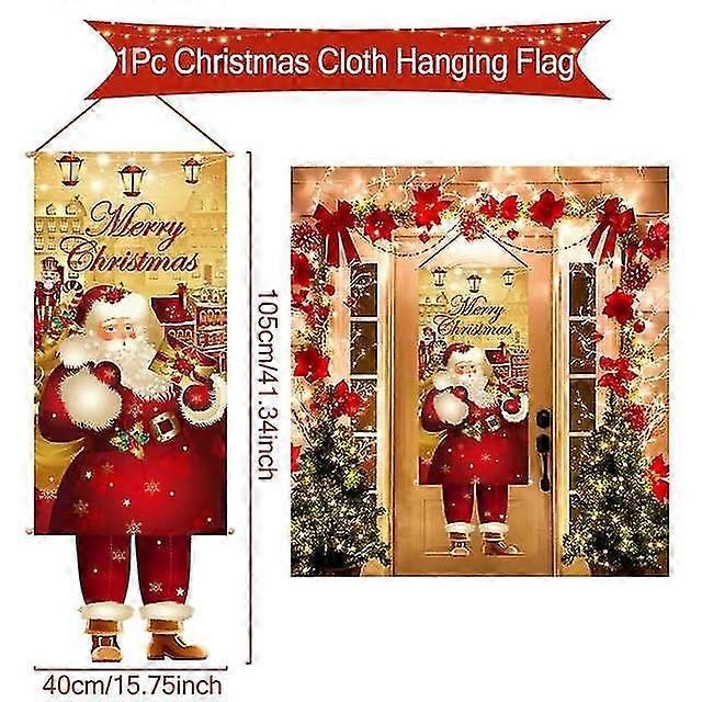 Hanging Flag Porch Door Banner Decorations For Home 2023 Ornaments Xmas Gifts Navidad New Year Decor 2024
