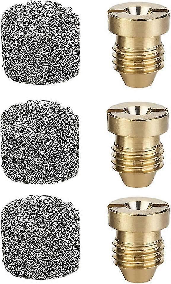 3pcs 1.1mm Brass Foam Cannon Orifice Nozzle Tips And 3pcs Foam Maker Mesh Filter For Snow Foam Lance Replacement Parts(y08-6)