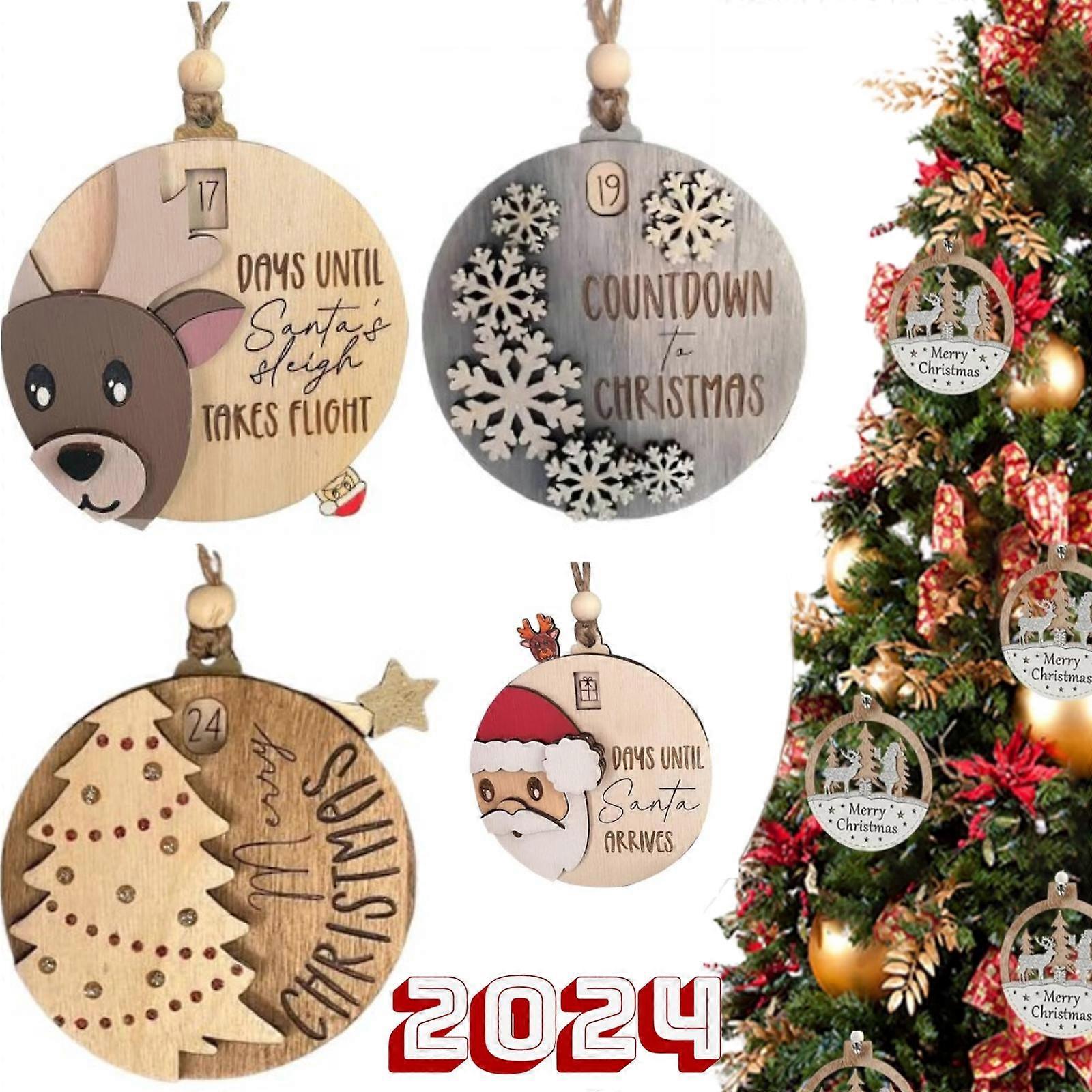 Christmas Countdown Ornament, Snowflake Lever To Make It Turn And Count Down