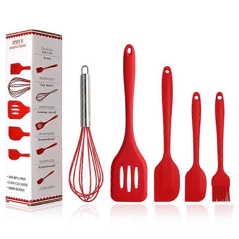 5pc Silicone Kitchen Utensils Kitchenware Cookware Sets Silicone Spatula Shovel Whisk Kitchen Tools