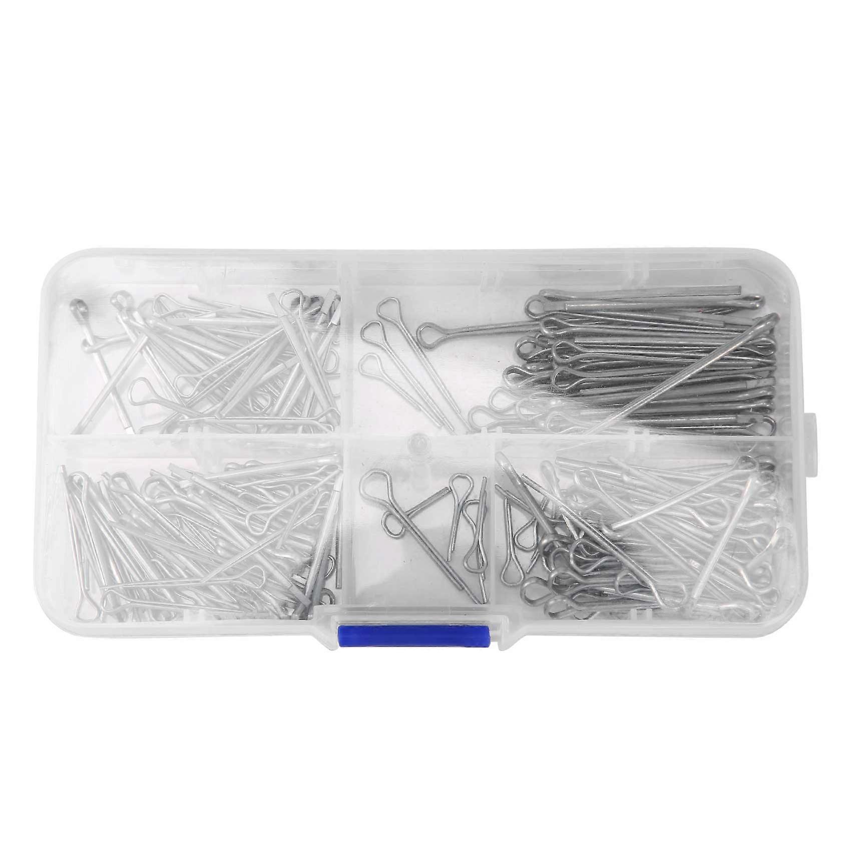 175Pc SPLIT PINS Cotter Fixings Set Assorted Sizes Plated Steel Hard Case