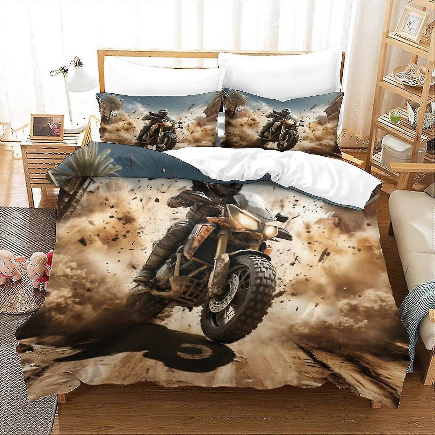 o4404 Lençóis Motos Anime Conjuntos de Capa de Edredom Roupas de Cama para Crianças Leve Macio e Respirável Impressão 3D Capa de Colcha Leve com Fronha f