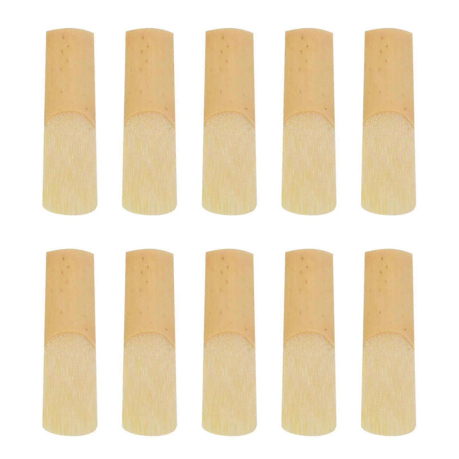 10Pcs Soprano Saxophone Reeds Bb Woodwind Instrument Accessories with Plastic Cover for Sax