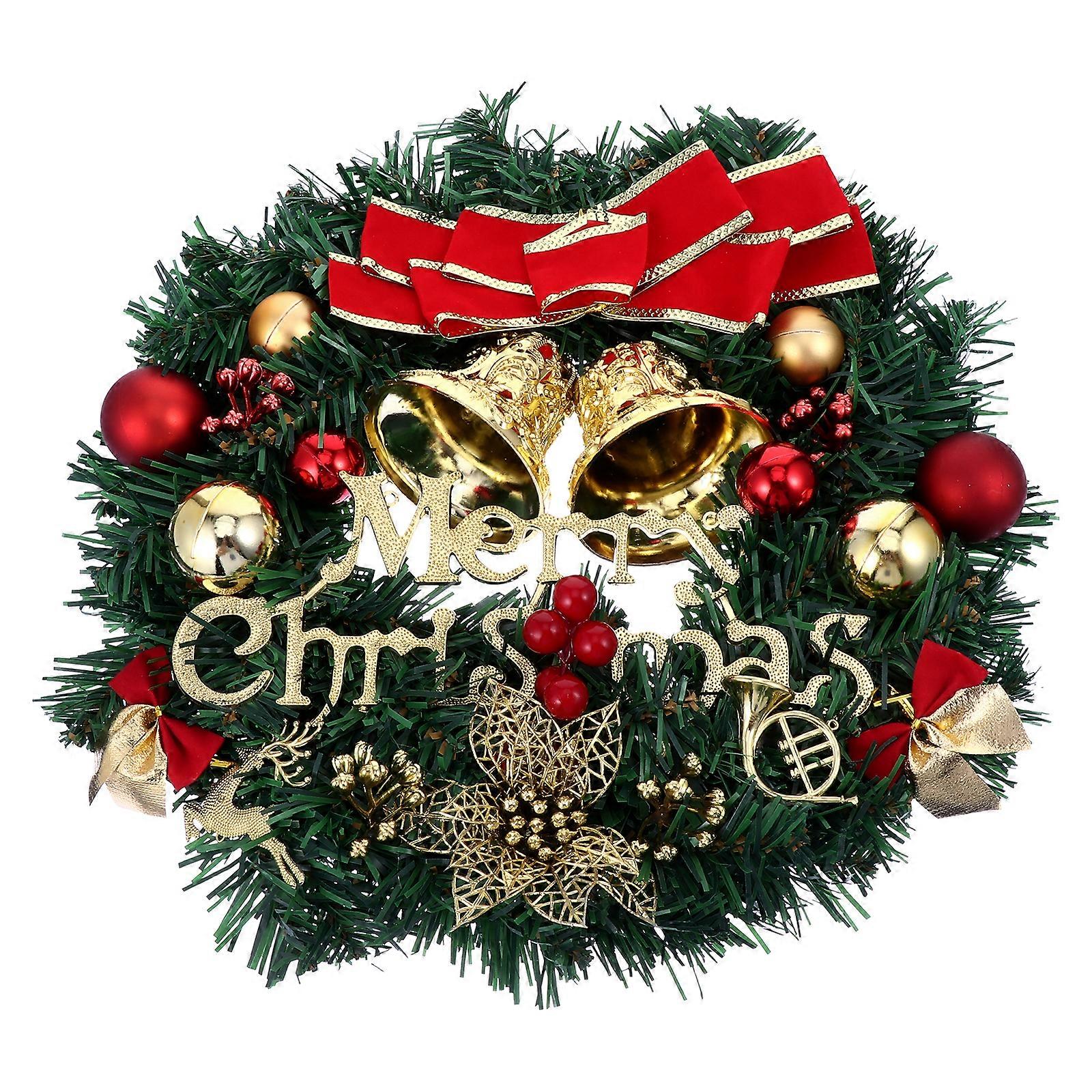 1Pc Christmas Wreath Ornament Emulational Garland Chic Shop Window Decoration
