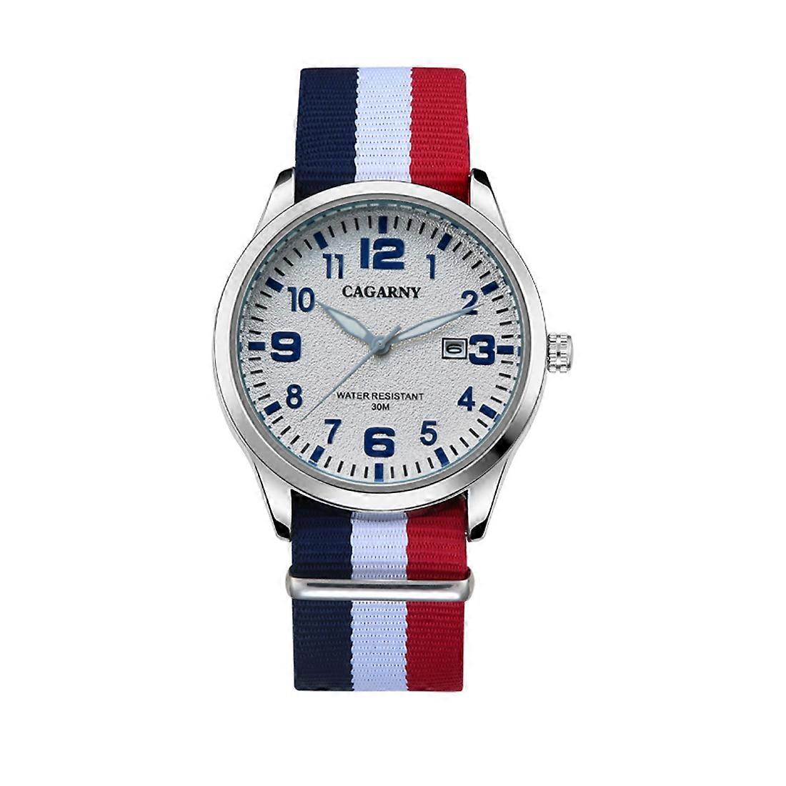 CAGARNY 6859 Men Nylon Stripe Strap Quartz Watch