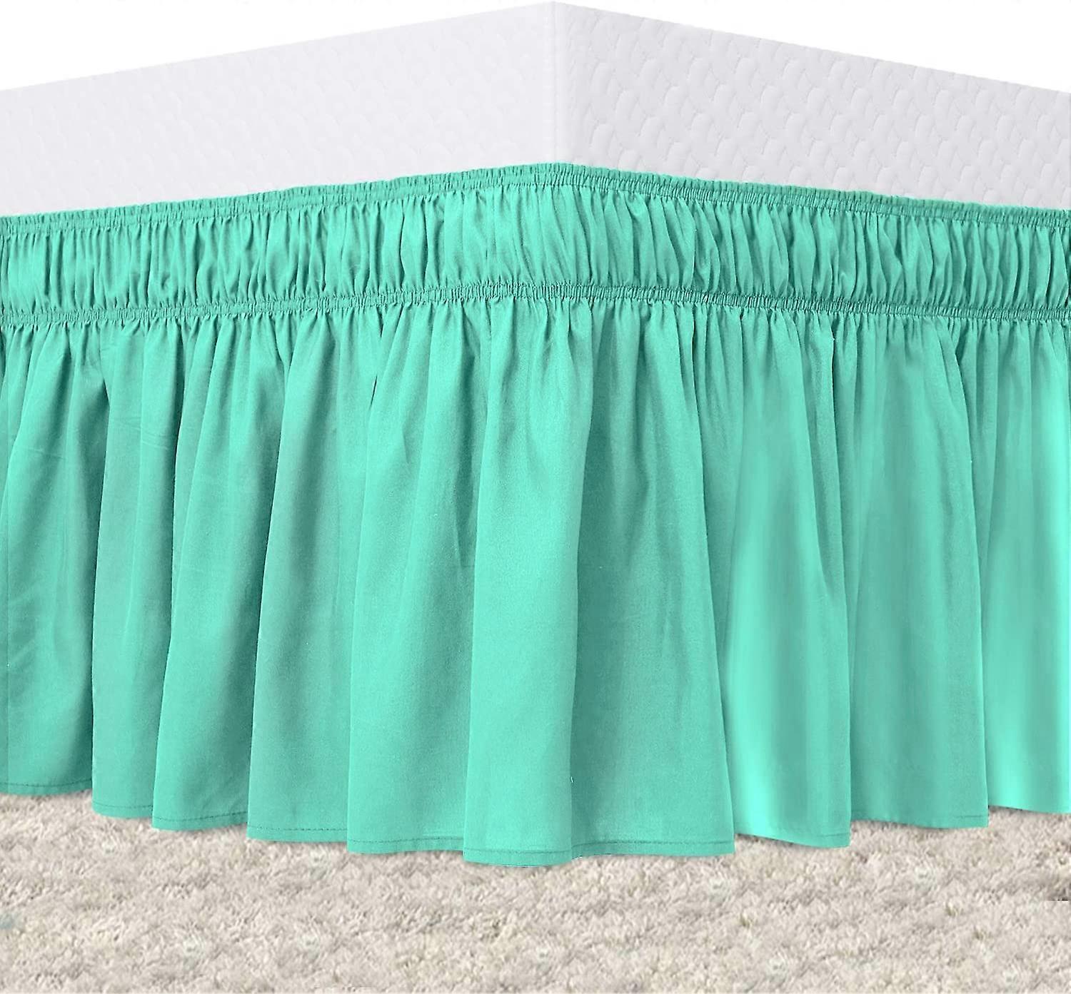 Saia de Cama Envolvente Elástico com Babados de Poeira Fácil Ajuste Resistente a Rugas e Desbotamento com 15 Polegadas