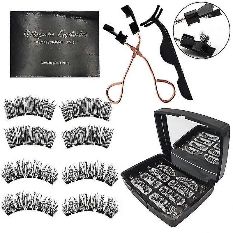 Magnetic Eyelashes Reusable 3d Magnetic False Eyelashes Fake Eye Lashes No Glue 3 Magnets Natural Look Eyelashes Extensions