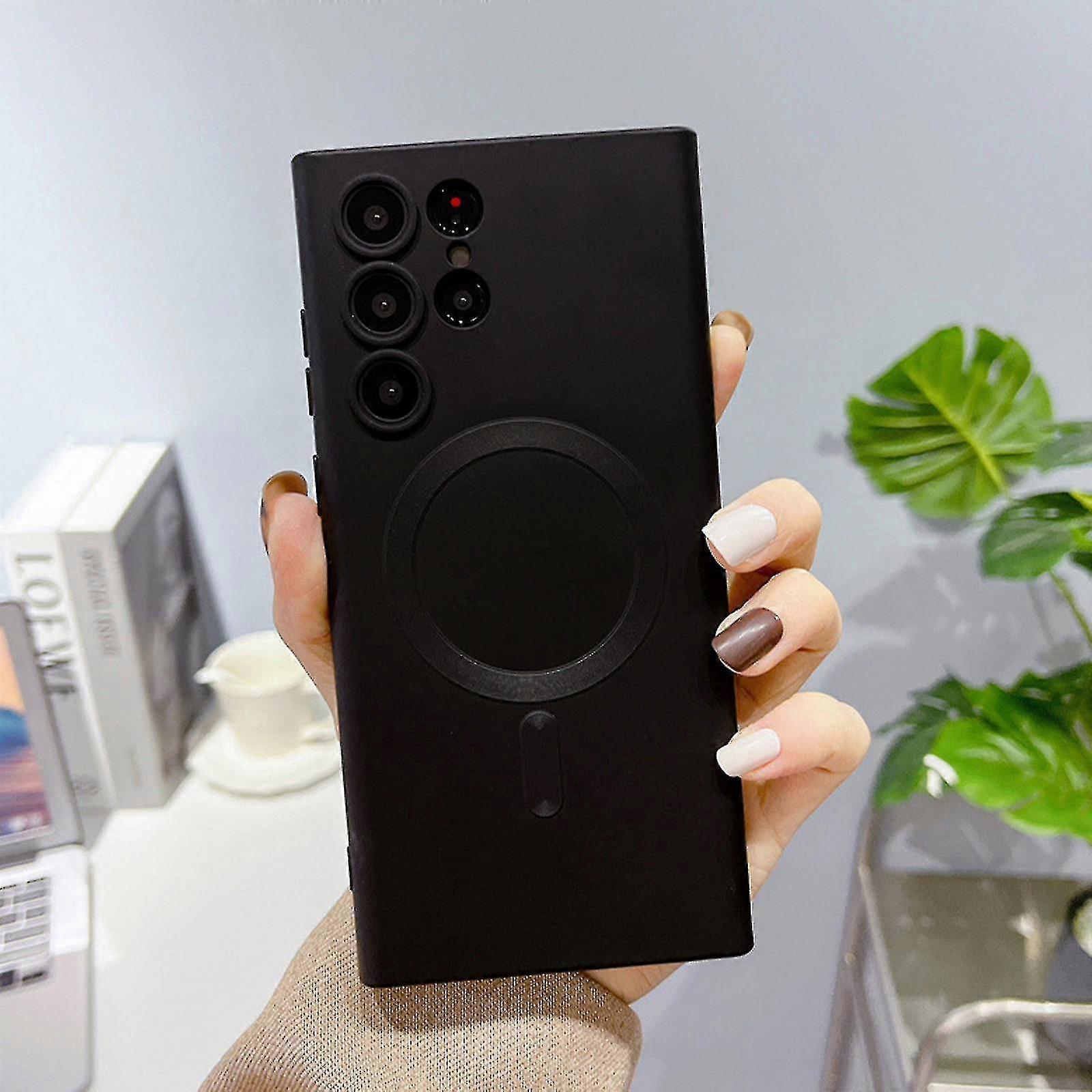 Soft Case With Lens Camera Film Compatible With Samsung Galaxy S23 Ultra Plus Support For Magsafe Wireless