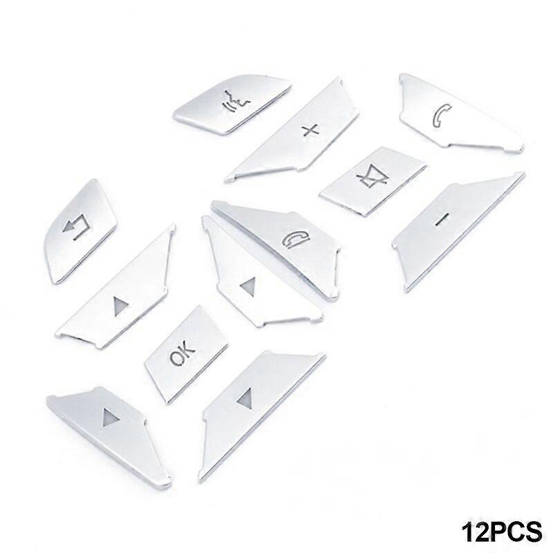12X Steering Wheel Button Switch Trim Cover Sticker For Mercedes Benz A B C E Ml Gl Cla Gla Glk Sl Slk Class W176 W246 W212 W204 Vehicle Steering Whee