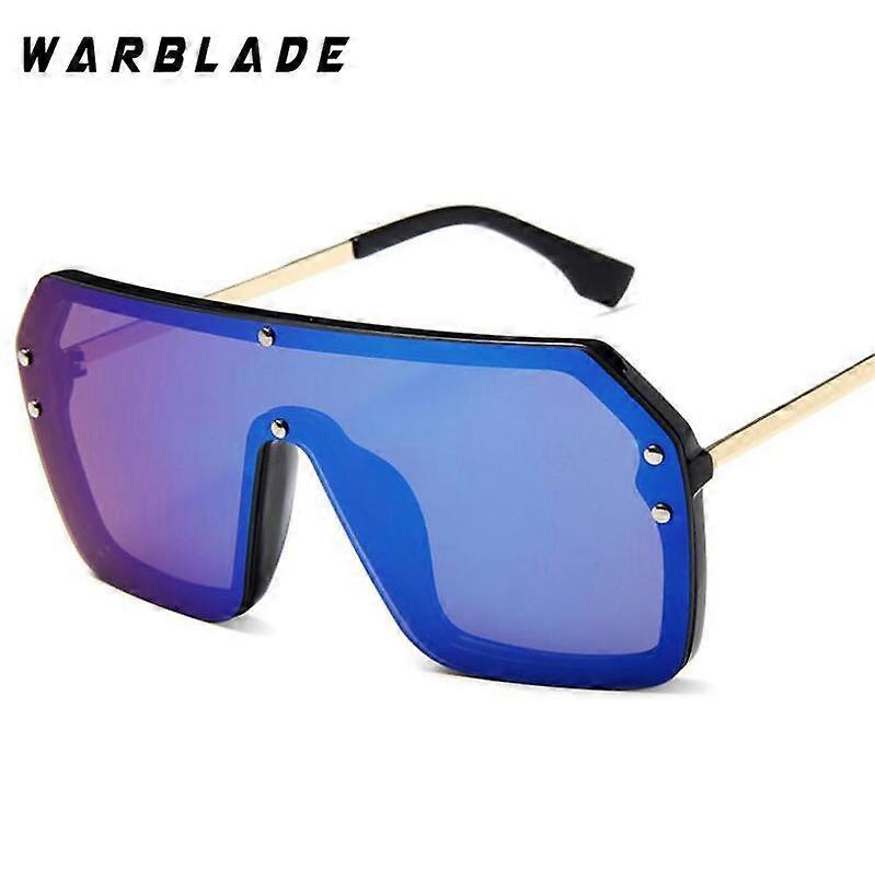 WarBLade 2019 Módní Vintage Nadrozměrné Čtvercové Sluneční Brýle AdultOne Piece Lens Big Frame Pro Dospělé UV400 Stříbrné Zrcadlo