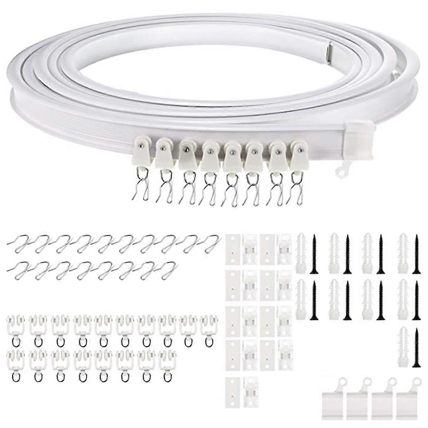 Ceiling Curtain Track Easy Installation Universal Curved Heavy-Duty Flexible Bendable Sliding Curtai