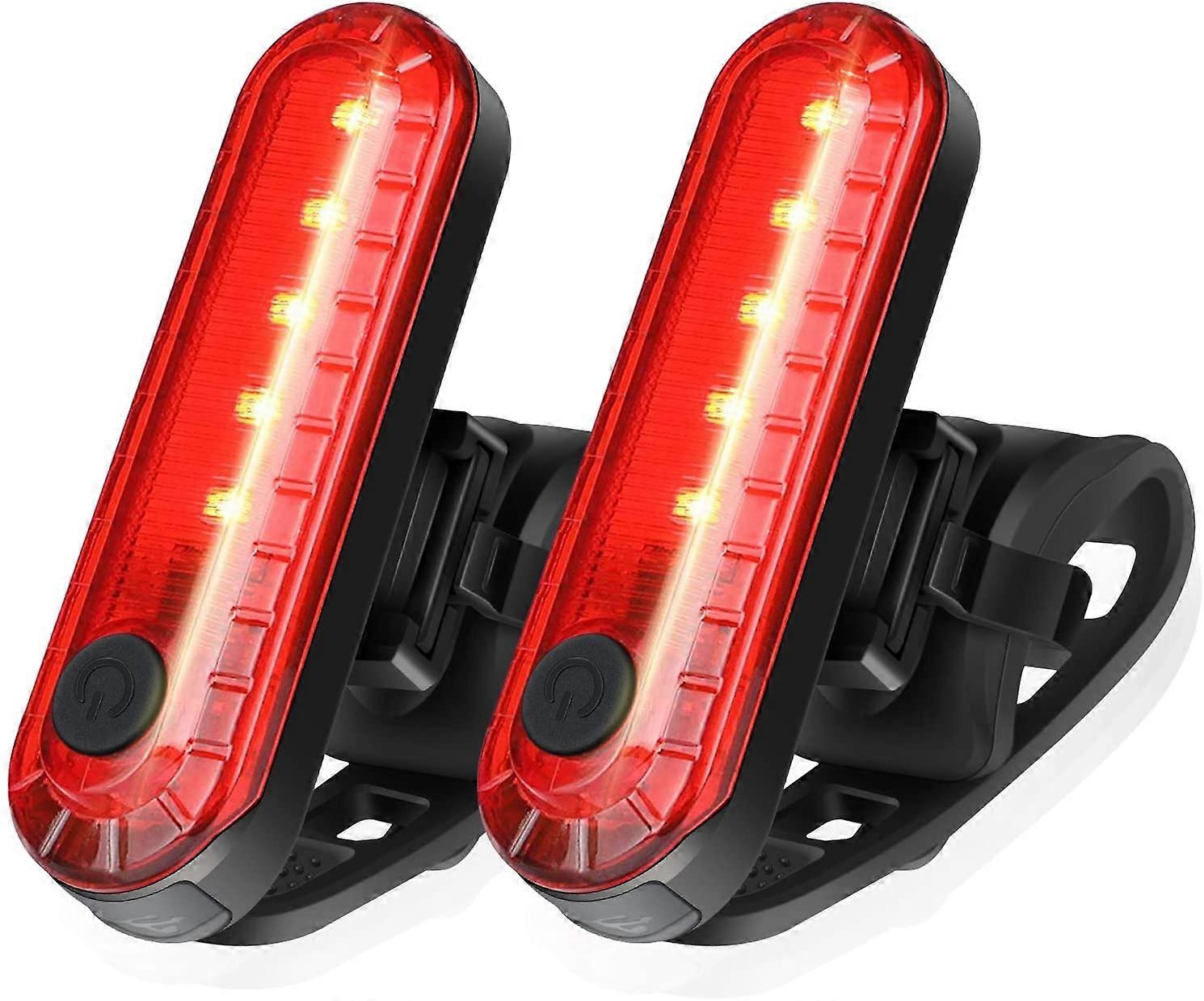 Rechargeable LED Bicycle Tail Lights 2 Pack, Bright Safety Torch for Rear Bicycle, 4 Light Mode Options