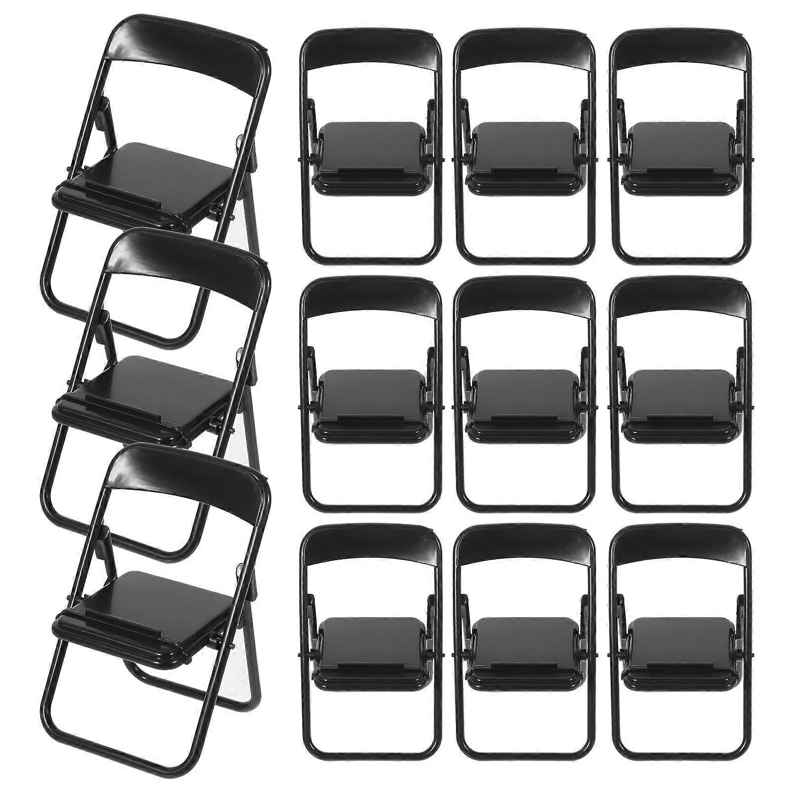 12stk Mini Klapstole Mini House Decor Miniature Simulation Møbler Model Legetøj