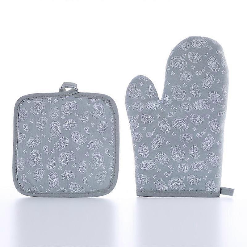 Topflappen & Ofenhandschuhe 2er Set hitzebeständige Backhandschuhe aus Baumwolle mit Silikonbeschichtung zum Kochen und Backen geeignet - Kaffee