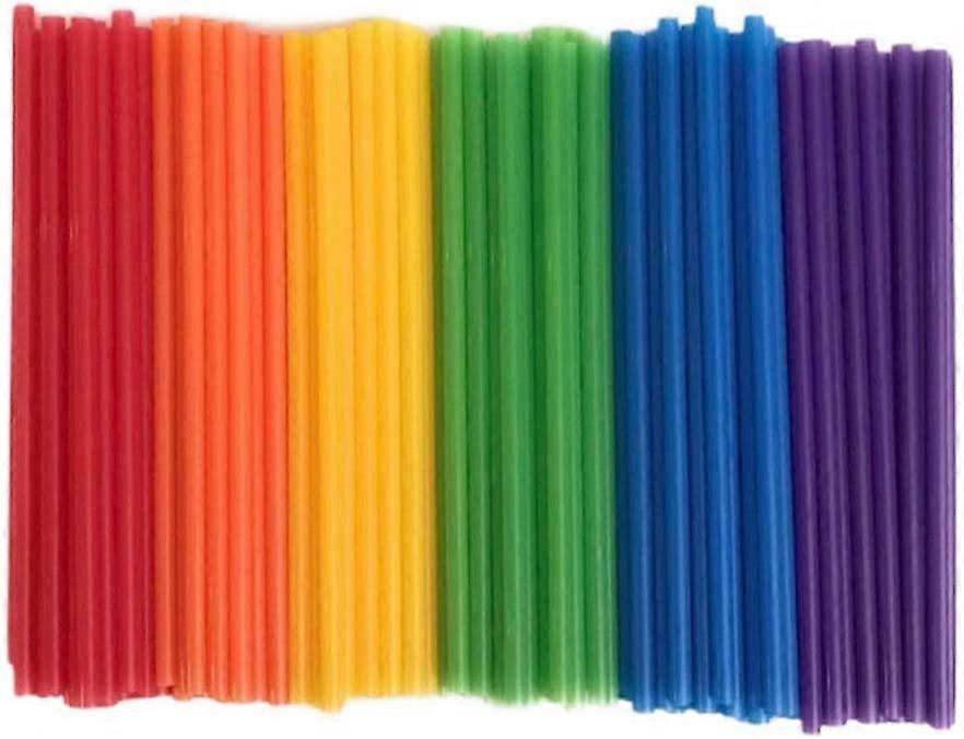Assorted Colors Plastic Straws (Straight 200 pack)