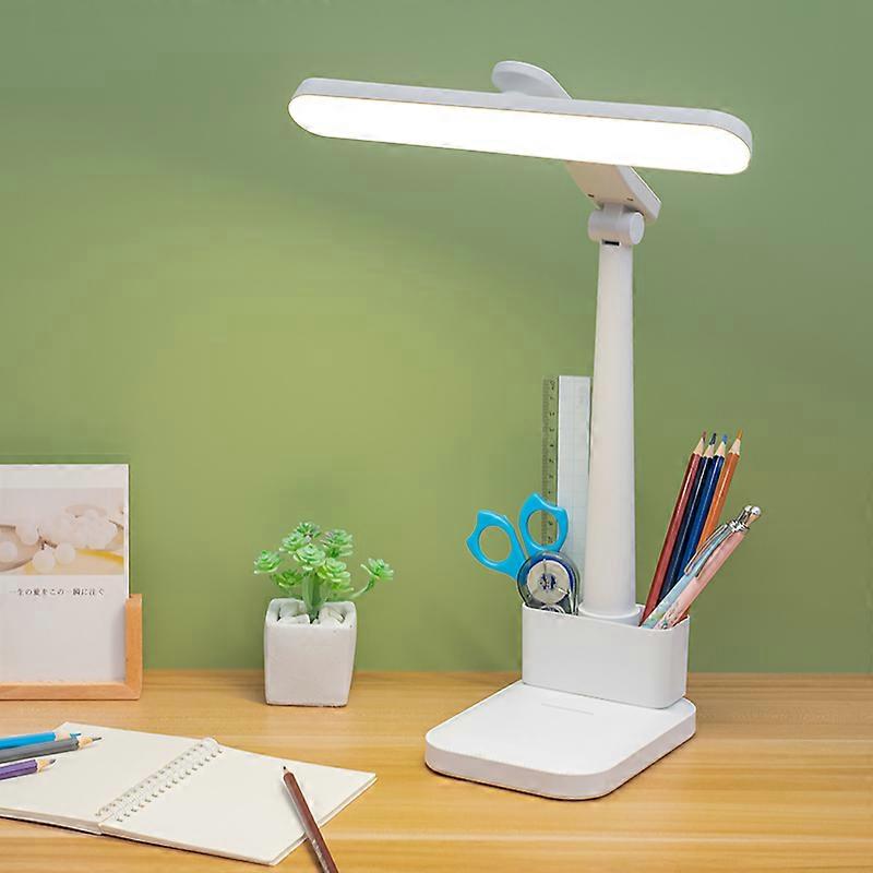 USB Rechargeable LED Table Lamp Eye Protection Touch Control Dimmable High Quality with Pen and Phone Holder