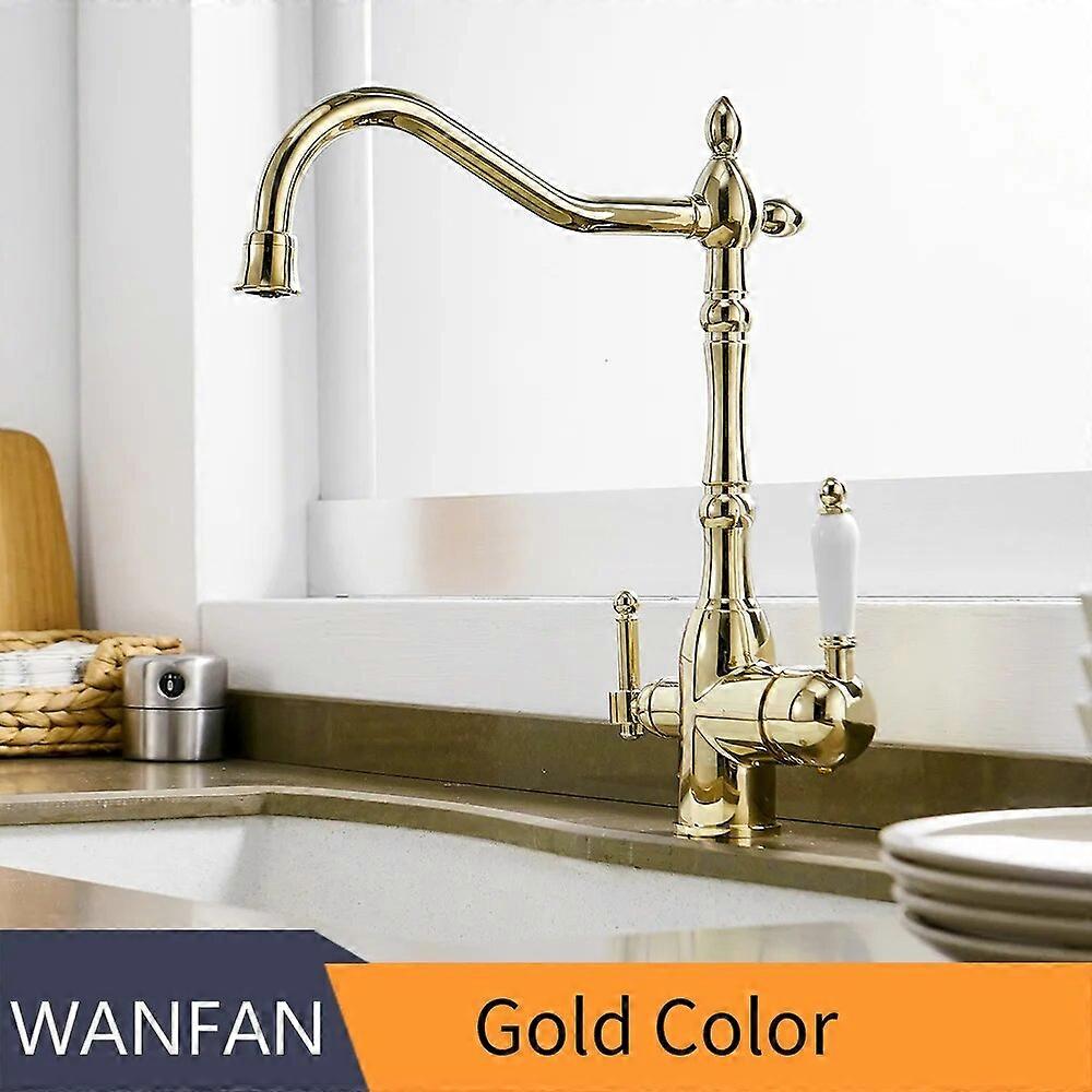 Kitchen Faucets Deck Mounted Torneira Cozinha Mixer Tap 360 Degree Rotation with Water Purification Crane For Kitchen WF-0193K