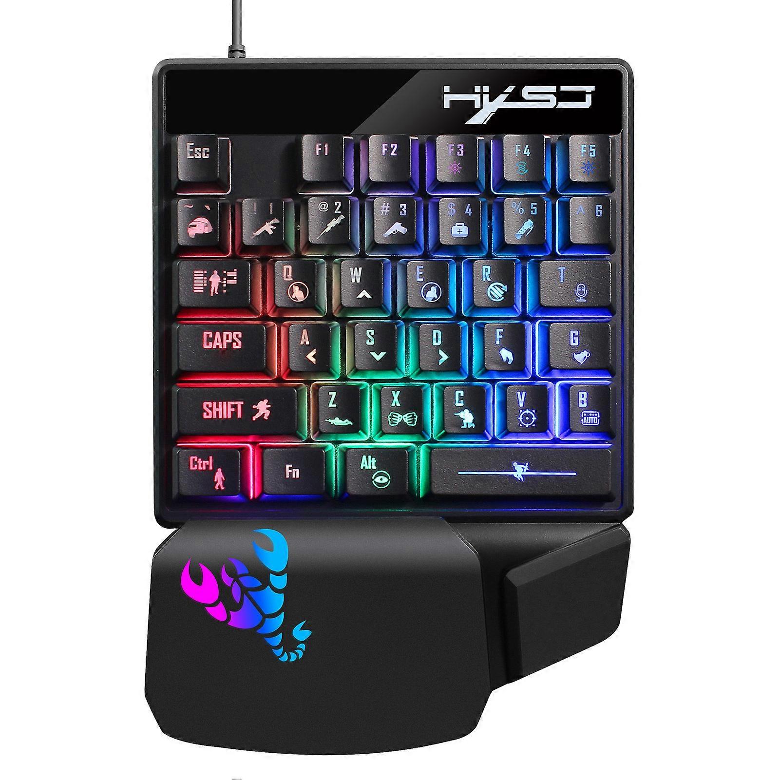 HXSJ V400 Wired Gaming Keypad One-handed Membrane Keyboard with Backlight 35 Key