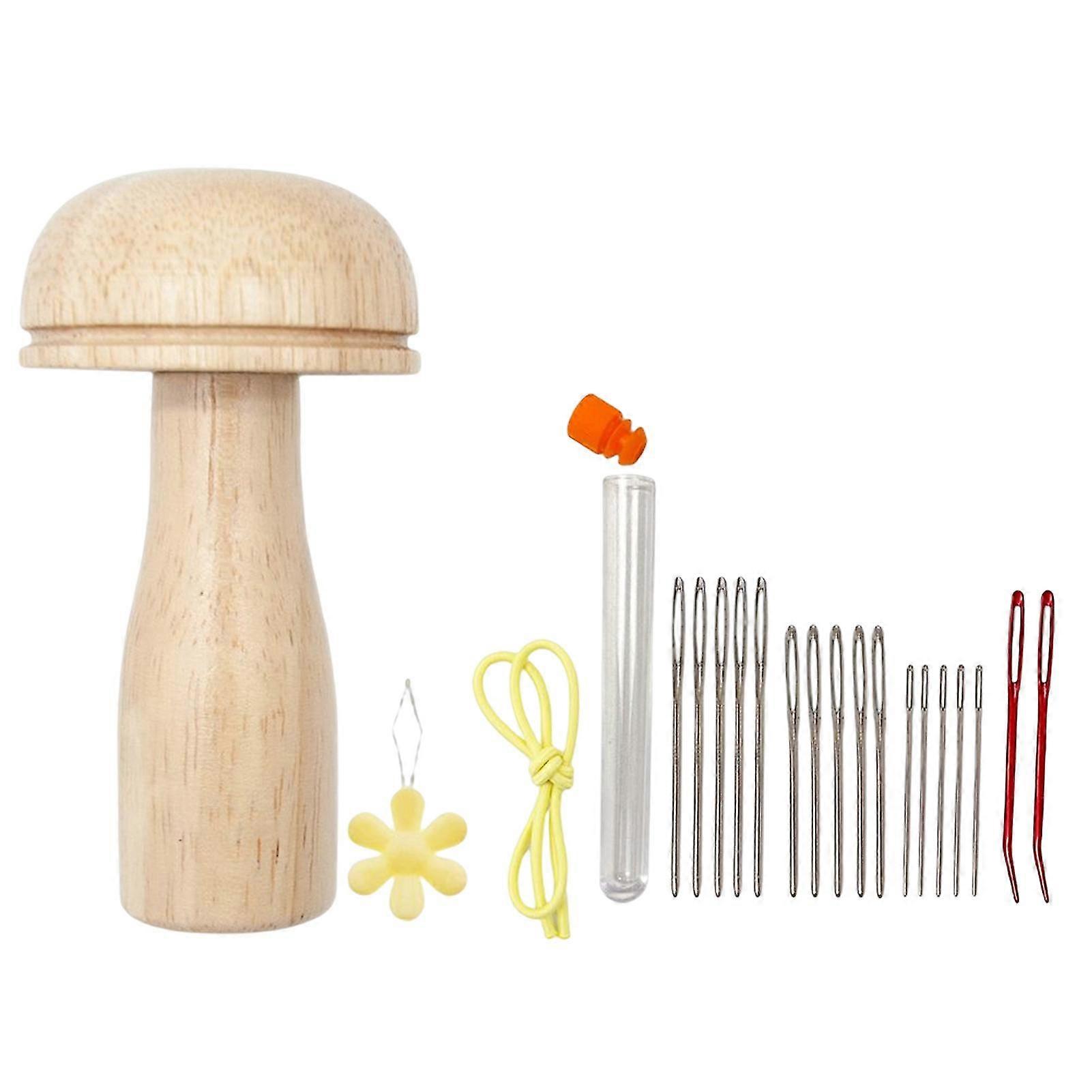 Mushroom Sewing Kit Set Portable Patch Tool Anti-lost Sewing Tool Set for Patch