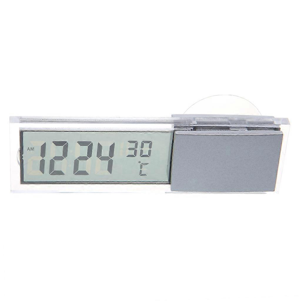 Mini 2 in 1 LCD Digital Auto Car Truck Clock + Thermometer for w/Suction Cup