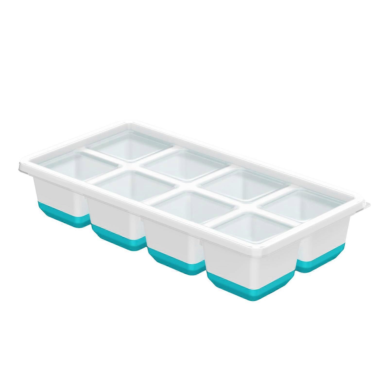 1/2Pcs Large Ice Cube Mold with Lid BPA Free Silicone Tray for Freezer Easy-Release Stackable Big Square Ice Cubes for Whiskey Cocktails Coffee