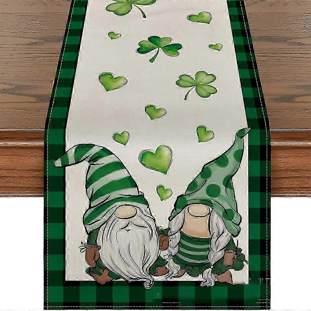 St. Patrick's Day Clover Table Runners Shamrocks Tablecloth Spring Decor for Home Kitchen