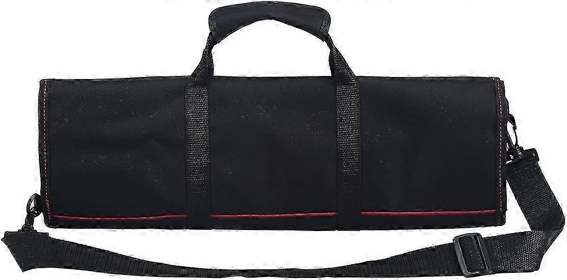 Chef Knife Case Roll Bag with 21 Slots & 1 Large Zipper Pocket, Easy Carry Handle and Shoulder Strap
