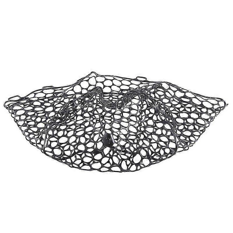 Replacement Fishing Net Wear-Resistant Rubber Mesh Fish Catch Multifunctional Dip Net Black 32cm
