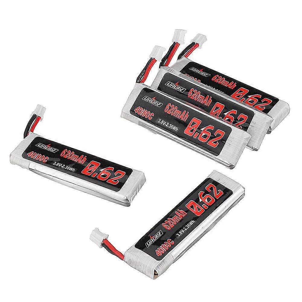 5Pcs URUAV 3.8V 620mAh 40C/80C 1S HV 4.35V Lipo Battery PH2.0 Plug for EMAX Tinyhawk III Plus FPV Ra