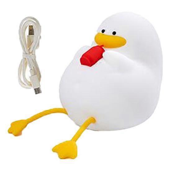 Cartoon Duck Night Light Dimmable Multiple Lighting Colors Adorable Appearance Silicone Bedside LED Lamp Decoration