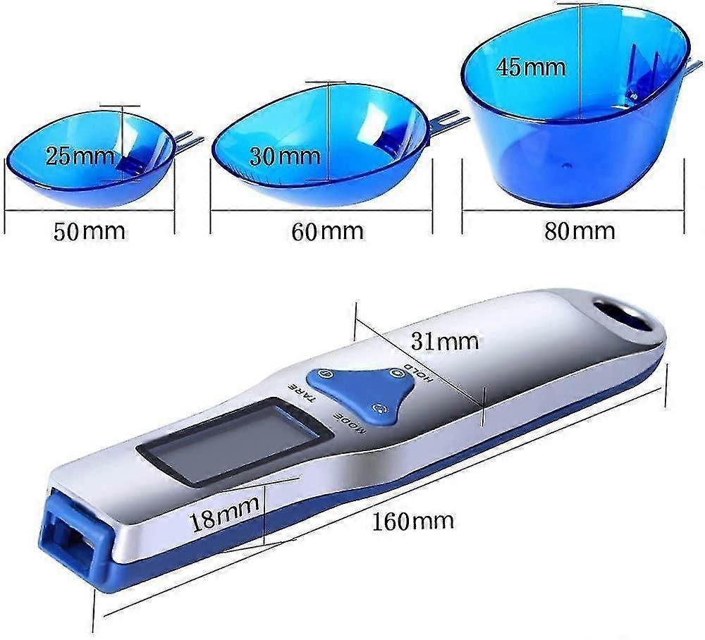Electronic Measuring Spoons With 3 Spoons, 500g/0.1g Digital Scale